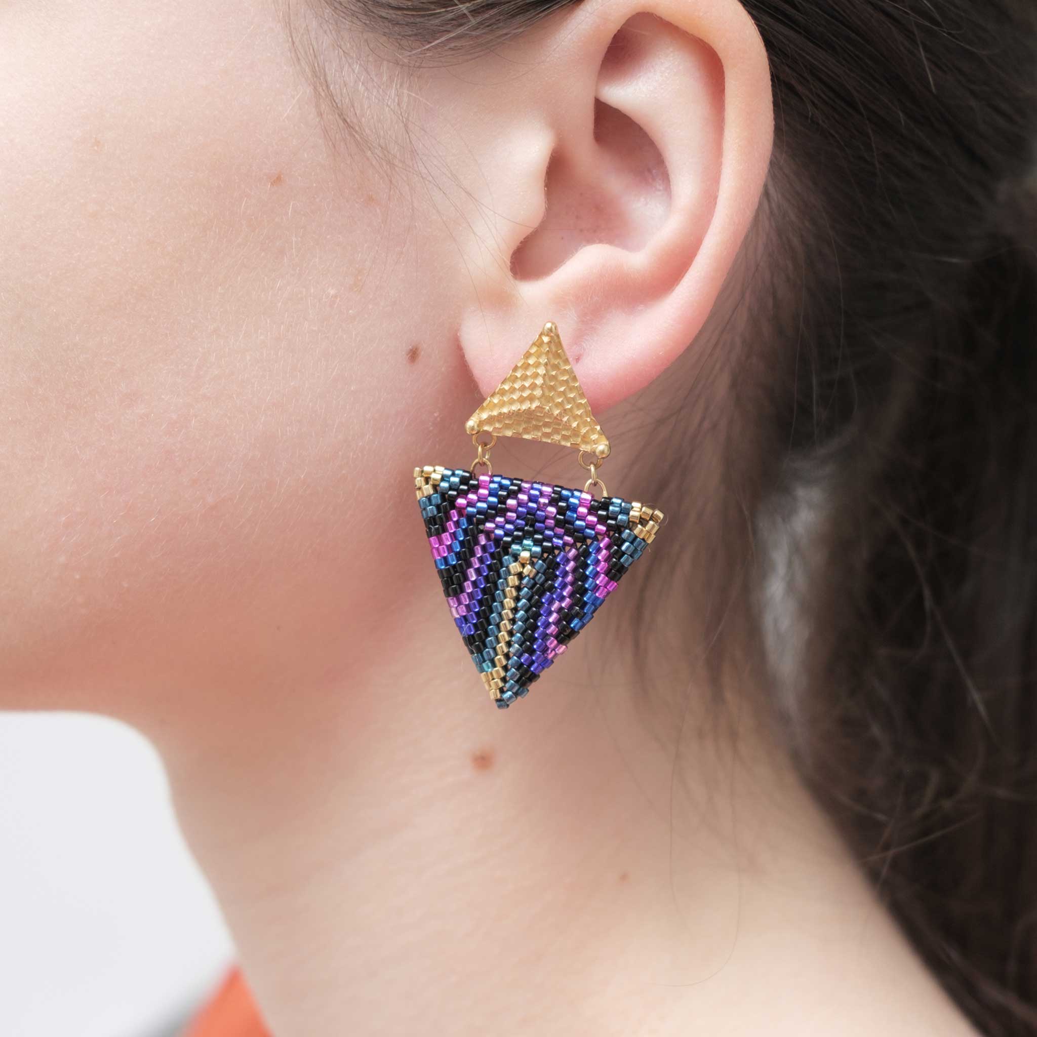 Gold Vermeil and Glass Bead Mesmeric Hue Earrings